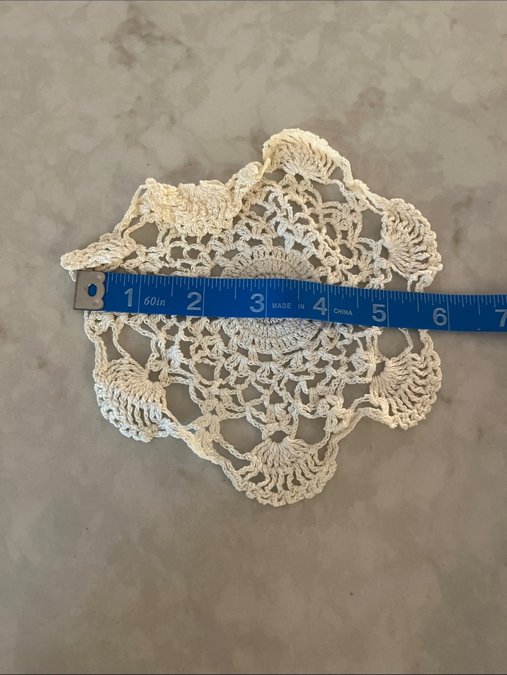Vintage Hand Crochet Lace Doily Lot 12 pieces Cream White Mixed Size - Picture 6 of 13